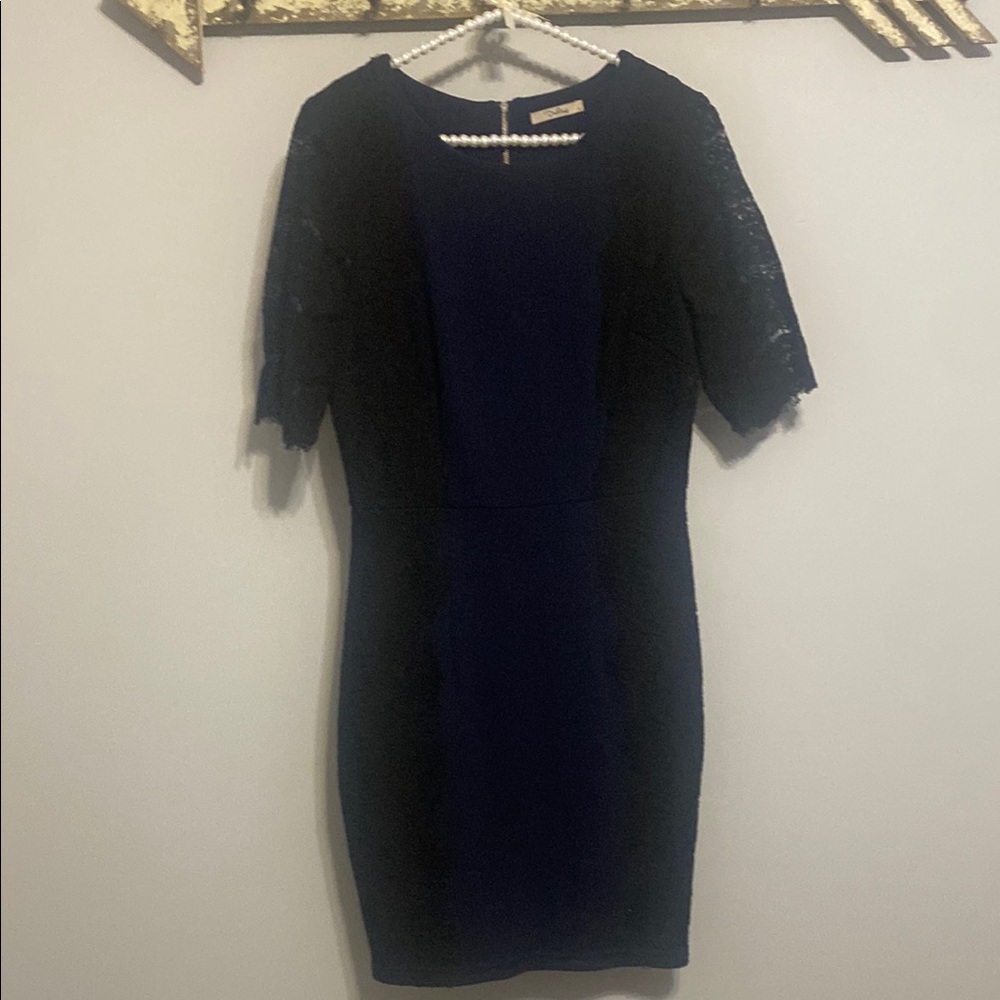 Navy and Black Lace Dress